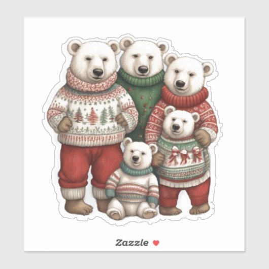 Polaire Beren in truien Sticker (Vel)