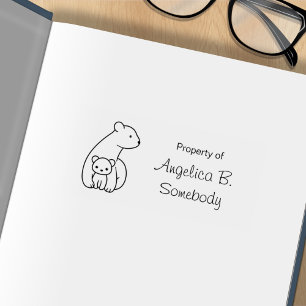 Polaire Beren: moeder en krab Rubberstempel