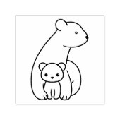 Polaire Beren: moeder en krab Zelfinktende Stempel (Design)