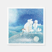 Polaire Beren, Polar Fox, Emperor pinguin en Snowm Servet (Voorkant)