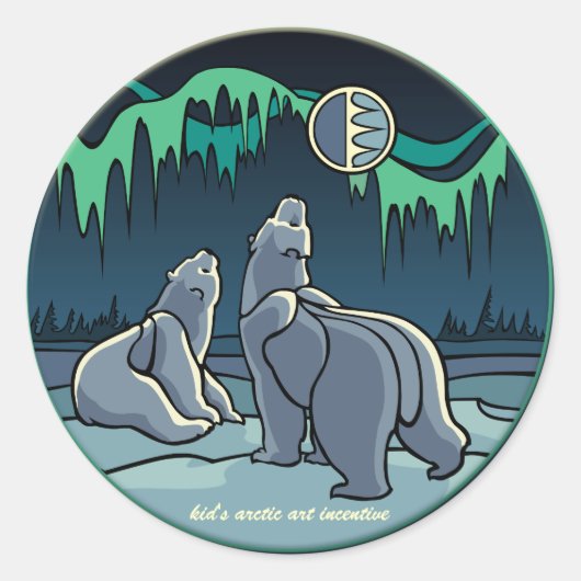 Polaire Beren Stickers Wildlife Art Stickers (Voorkant)