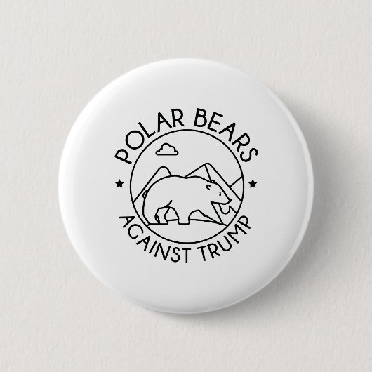 Polaire Beren tegen Trump Ronde Button 5,7 Cm (Voorkant)