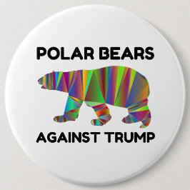 Polaire Beren tegen Trump Ronde Button 6,0 Cm