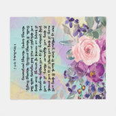 Polaire Bible verse floral Corinthians fleece couverture (Devant (Horizontal))