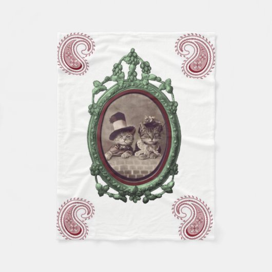 Polaire blanc kitten chaton blanc personnalisé couverture (Devant)