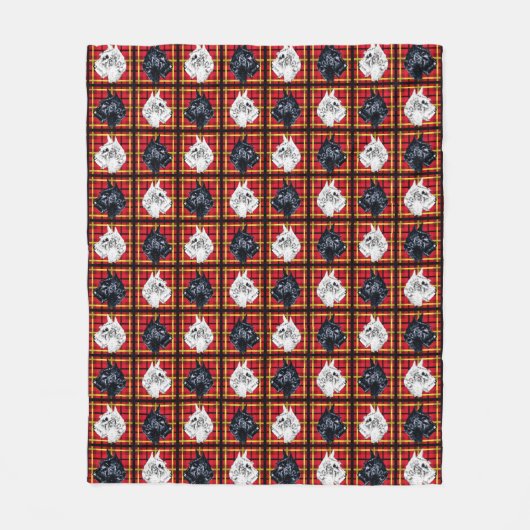 Polaire Blanc noir écossais Terrier écossais couverture ch (Devant)