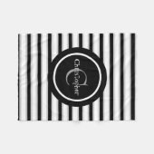 Polaire Blanc noir rayé Customisé Couverture bébé pour gar (Devant (Horizontal))