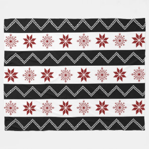 Polaire Blanc rouge chic d'hiver + Couverture noire de