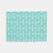 Polaire Bleu Aqua Couverture de nom personnalisée avec Coe (Devant (Horizontal))