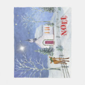 Polaire Bleu et blanc Église de Noël couverture de scène (Devant)