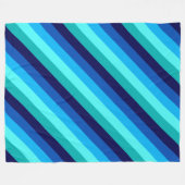 Polaire Bleu Icy Turquoise rayures Grande couverture en po (Devant (Horizontal))