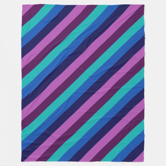 Polaire Bleu pourpre Turquoise rayures Grosse couverture e (Devant)