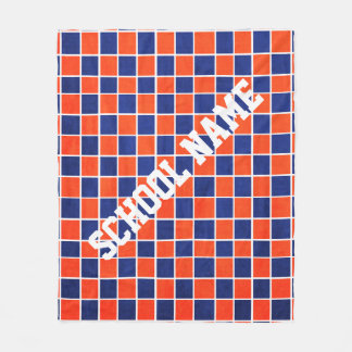 Polaire Bleu royal personnalisé et couverture Checkered