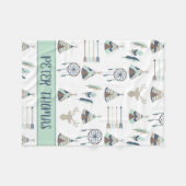 Polaire Boho aquarelle customisée couverture (Devant (Horizontal))