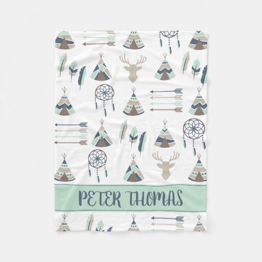 Polaire Boho aquarelle customisée couverture (Devant)