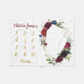 Polaire Boho Baby Girl Milestone mensuelle couverture bébé (Devant (Horizontal))