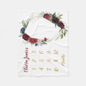 Polaire Boho Baby Girl Milestone mensuelle couverture bébé (Devant)