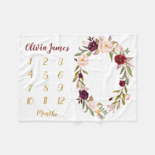 Polaire Boho Baby Girl Milestone mensuelle couverture bébé
