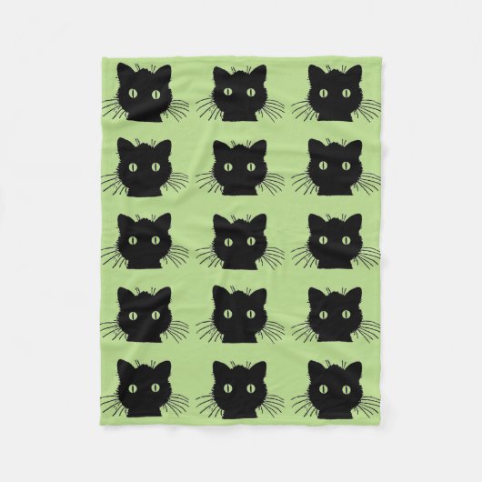 Polaire Bonjour couverture d'ouatine de chat noir (Devant)