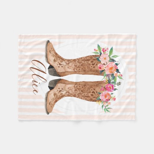 Polaire Boots Boho aquarelle customisée couverture (Devant (Horizontal))