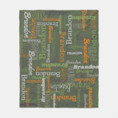 Polaire Brandon nom personnalisé couverture orange vert (Devant)