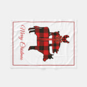 Polaire Buffalo Plaid Farm Animal Couverture de Noël (Devant (Horizontal))