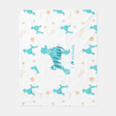 Polaire Cadeau couverture silhouette de caniche bleu paste (Devant)