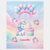 Polaire Cadeau de couverture de licorne magique pour fille (Devant)