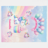 Polaire Cadeau de couverture de licorne magique pour fille (Devant (Horizontal))