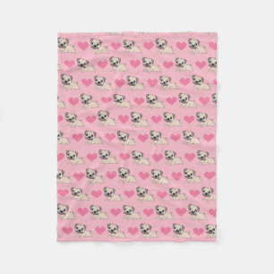 Polaire Carlins roses mignons avec la couverture de coeurs