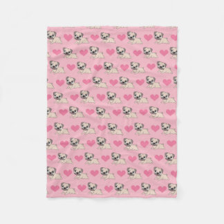 Polaire Carlins roses mignons avec la couverture de coeurs