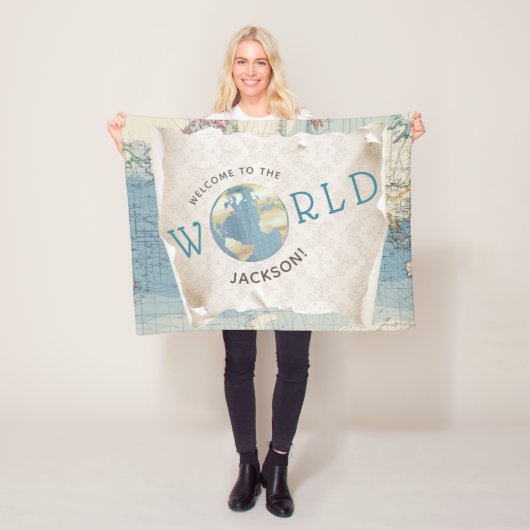 Polaire Carte vintage Couverture bébé (En situation)