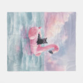 Polaire Cat noir en gros Flamant rose Cat Couverture flott (Devant (Horizontal))