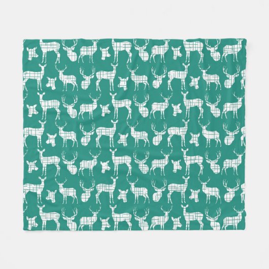 Polaire Cerfs communs rustiques blancs sur la couverture (Devant (Horizontal))