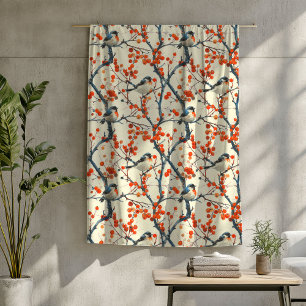 Polaire Charmante couverture d'oiseaux avec design de fleu