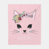 Polaire Chat adorable | Couverture de chat rose mignonne (Devant)