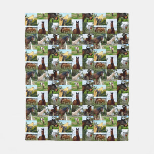 Polaire Chevaux Dans Un Collage Photo, Couverture En Toiso