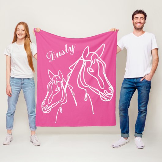 Polaire Chevaux roses mignons tirant une couverture en toi (En situation)