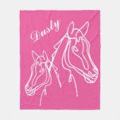 Polaire Chevaux roses mignons tirant une couverture en toi (Devant)