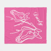 Polaire Chevaux roses mignons tirant une couverture en toi (Devant (Horizontal))