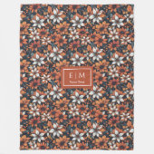 Polaire Chic couverture en terre cuite avec fleurs d'autom (Devant)