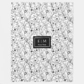 Polaire Chic couverture florale monochrome avec nom person (Devant)