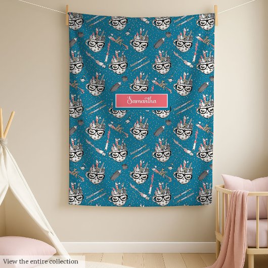 Polaire Chic retour à l'école couverture cadeau avec nom p