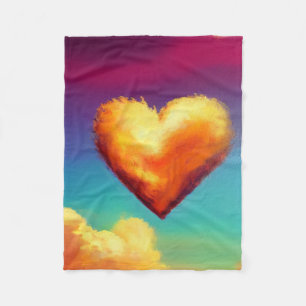 Polaire Coeur sur couverture de feu