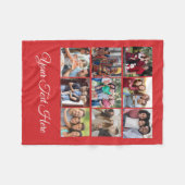 Polaire Collage de couverture photo personnalisable rouge (Devant (Horizontal))