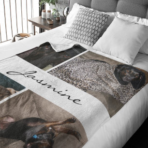 Polaire Collage photo blanc Couverture de chien en polai