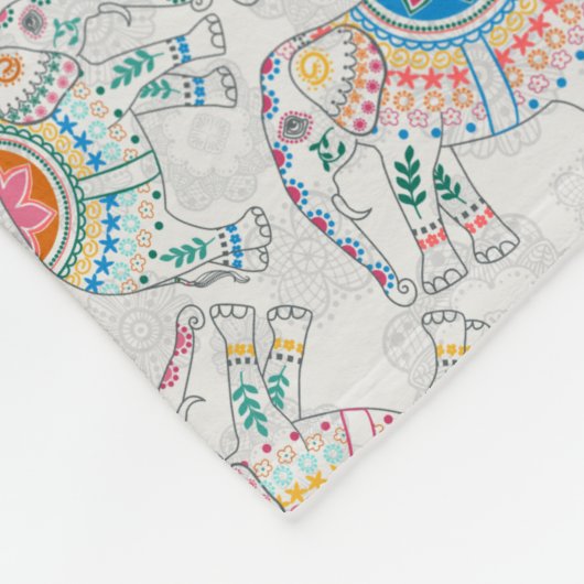 Polaire Coloré éléphant Boho Imprimer couverture (Coin)