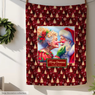 Polaire Cosy couverture de Noël Vintage cadeau M & Mme Cla