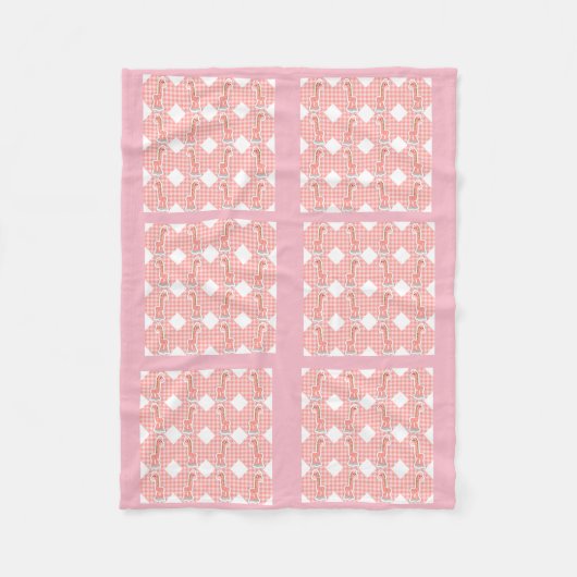Polaire Couleur rose Quilt Giraffes Design Couverture pola (Devant)