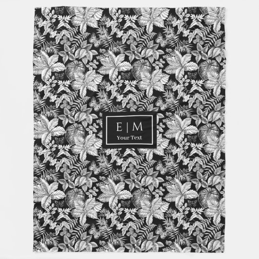 Polaire Couleurs grises couverture florale avec nom person (Devant)